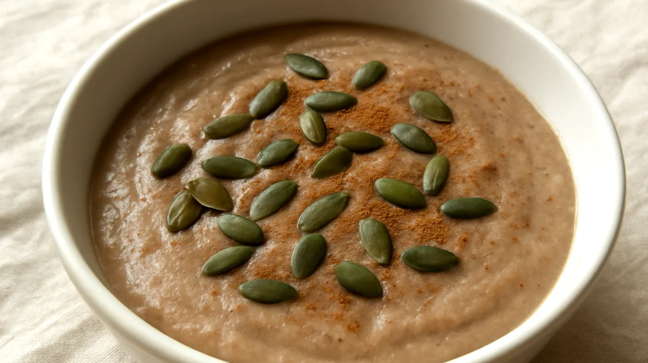 Kastanienmehl-Porridge mit Kürbiskernen und Zimt"