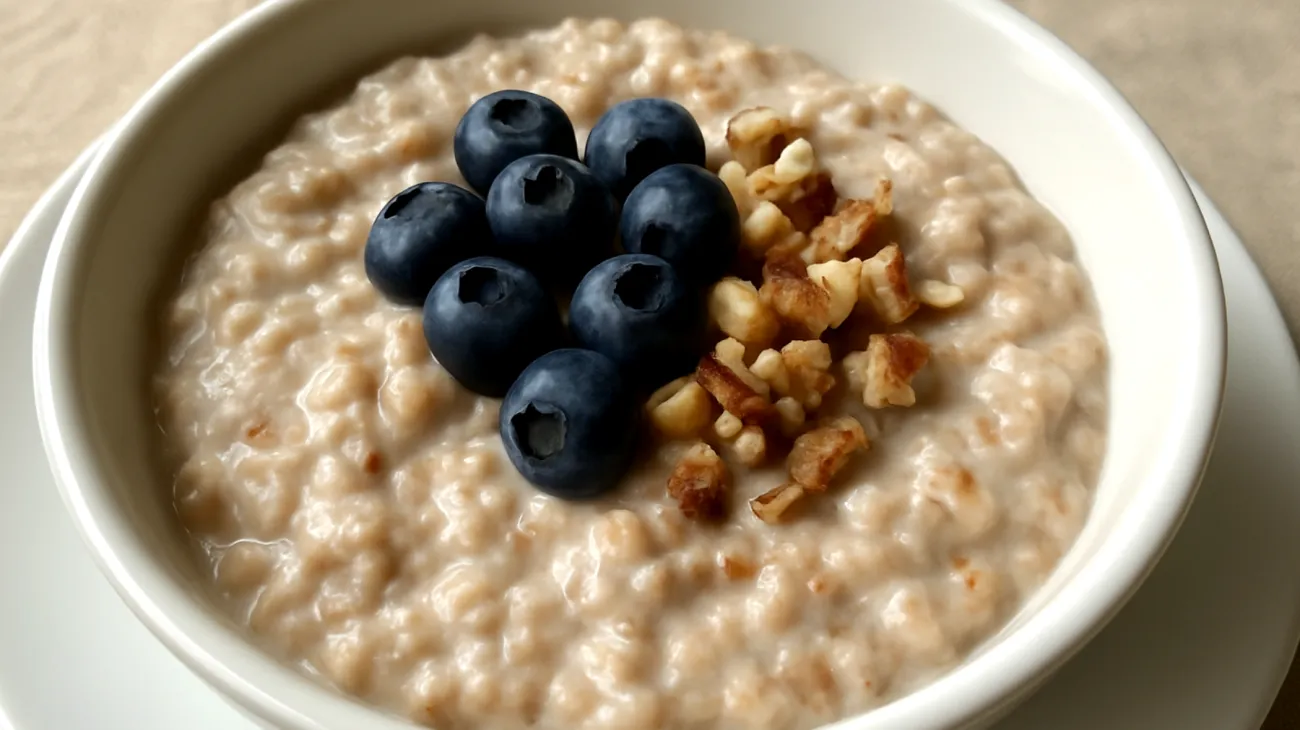 Buchweizen-Porridge mit Walnüssen und Blaubeeren"