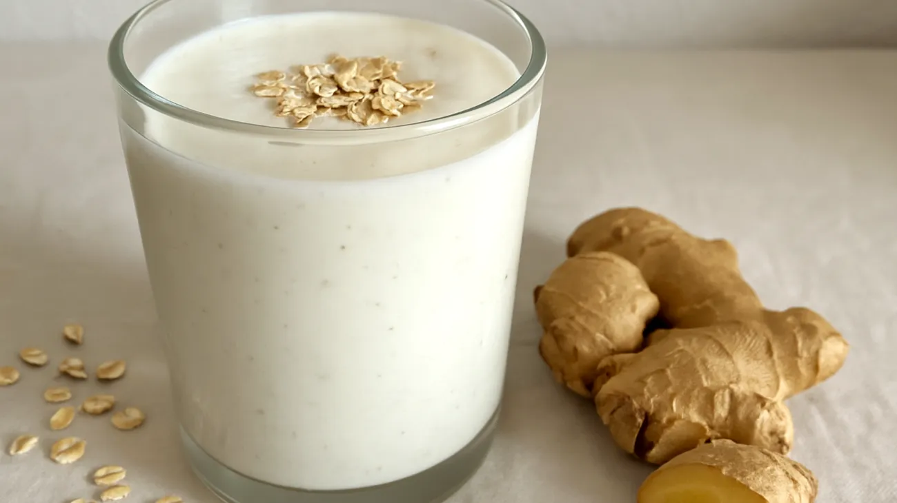 Kefir-Smoothie mit fermentierten Haferflocken und Ingwer"