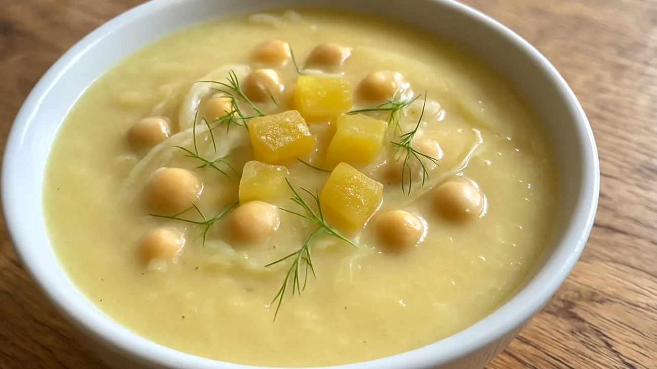 Kichererbsen-Fenchel-Suppe mit fermentiertem Ingwer"